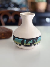 Load image into Gallery viewer, Native American Hand Painted White Multicolored Jug Pitcher - Navajo Tribe Ceramics
