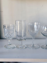 Load image into Gallery viewer, Mixed Vintage Clear Glass Goblet Set
