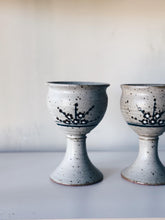 Load image into Gallery viewer, Vintage Speckled Ceramic Wine Goblet Pair of Two
