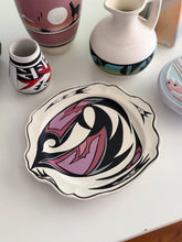 Load image into Gallery viewer, White Black Purple Native American / Navajo Style Hand Painted Ceramic Platter
