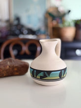 Load image into Gallery viewer, Native American Hand Painted White Multicolored Jug Pitcher - Navajo Tribe Ceramics
