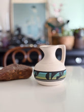 Load image into Gallery viewer, Native American Hand Painted White Multicolored Jug Pitcher - Navajo Tribe Ceramics
