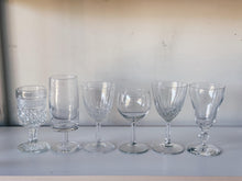 Load image into Gallery viewer, Mixed Vintage Clear Glass Goblet Set

