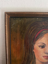 Load image into Gallery viewer, Vintage Acrylic Portrait of a Lady Painting on Canvas by SEB Alessi
