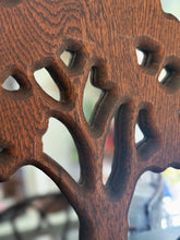 Load image into Gallery viewer, 22" Vintage Round Wood Tree of Life Wall Mirror

