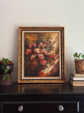 Load image into Gallery viewer, Vintage Abstract Floral Bouquet Impasto Painting w/ Gold Guild Wood Frame 25x18
