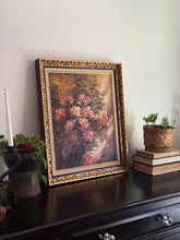 Load image into Gallery viewer, Vintage Abstract Floral Bouquet Impasto Painting w/ Gold Guild Wood Frame 25x18

