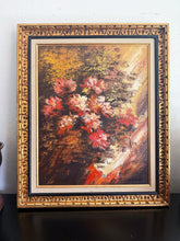 Load image into Gallery viewer, Vintage Abstract Floral Bouquet Impasto Painting w/ Gold Guild Wood Frame 25x18
