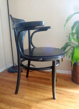 Load image into Gallery viewer, Vintage Art Deco Style Dark Wood Arm Chair
