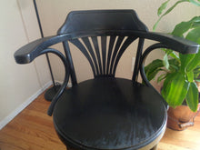 Load image into Gallery viewer, Vintage Art Deco Style Dark Wood Arm Chair
