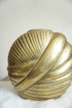 Load image into Gallery viewer, Art Deco / Hollywood Regency Solid Brass Swirled Shell Vase
