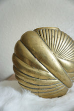 Load image into Gallery viewer, Art Deco / Hollywood Regency Solid Brass Swirled Shell Vase
