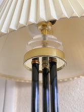 Load image into Gallery viewer, Mid Century Modern Tall Brass and Black Lacquer Floor Lamp with Lucite Accents
