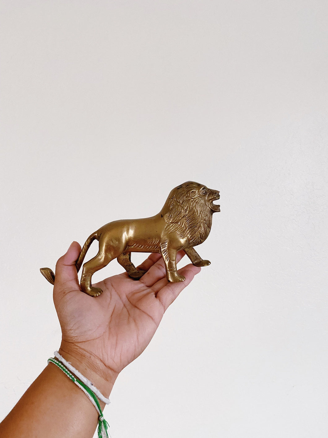 Vintage Solid Brass Lion Figurine / Sculpture / Statue / Paperweight