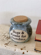 Load image into Gallery viewer, Ceramic &quot;Kisses for Grandma&quot; Cork Lidded Jar / Vase / Pot - Studio Pottery
