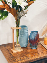 Load image into Gallery viewer, Blue Purple Metallic Glazed Ceramic Vase / Pot / Studio Pottery Decor
