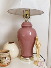 Load image into Gallery viewer, Vintage Post Modern Mauve Pink Glass Table Lamp

