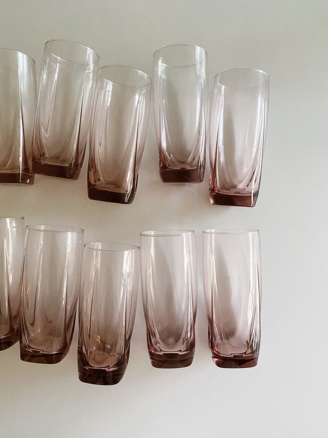 Purple Libbey Clear Glass Tallboy Cups - Set of 10