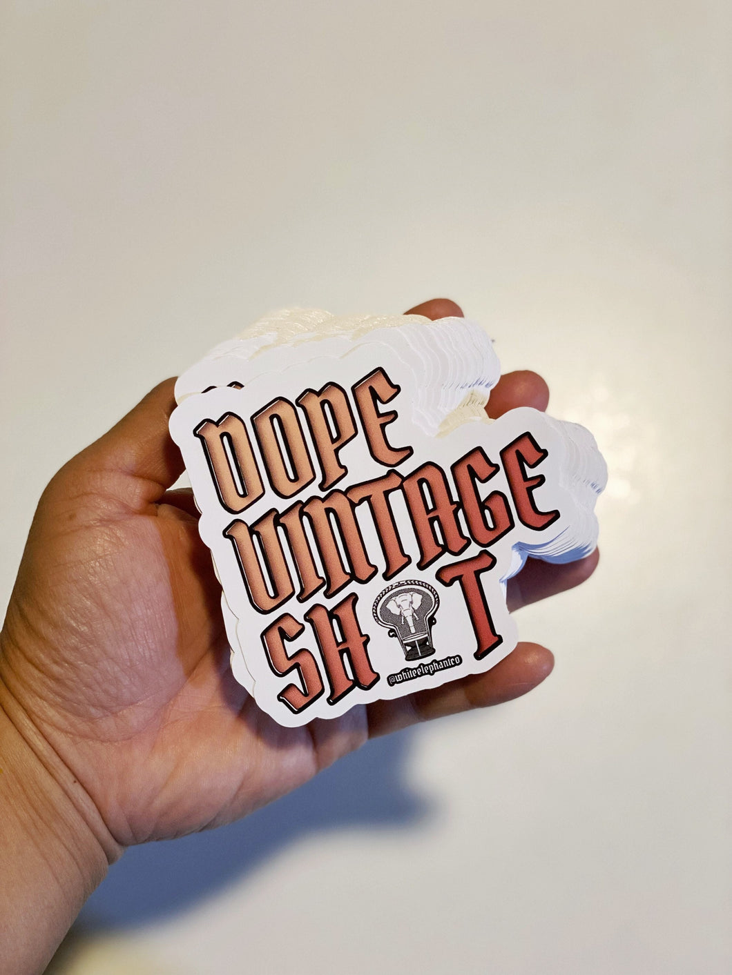 White Elephant Co. Logo Die Cut Stickers - Dope Vintage Sh*t
