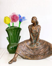 Load image into Gallery viewer, Vintage Dark Green Art Deco Style Porcelain Ceramic Vase / Vessel / Pot
