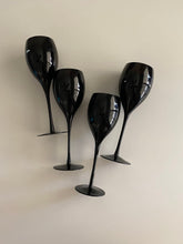 Load image into Gallery viewer, Tall Stemmed Solid Black Opaque Wine Glass Goblets - Set of 4
