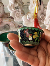 Load image into Gallery viewer, Set of 4 Chinese Handpainted Floral Art Enamel Sake Shot Cups
