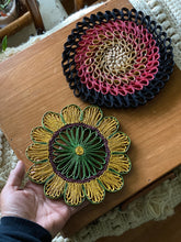 Load image into Gallery viewer, Woven straw grass trivet / wall basket / boho decor - multiple styles and selections
