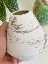 Load image into Gallery viewer, Small White Swirled Nemadji Pottery-inspired Vase
