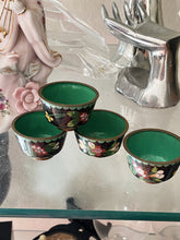 Load image into Gallery viewer, Set of 4 Chinese Handpainted Floral Art Enamel Sake Shot Cups
