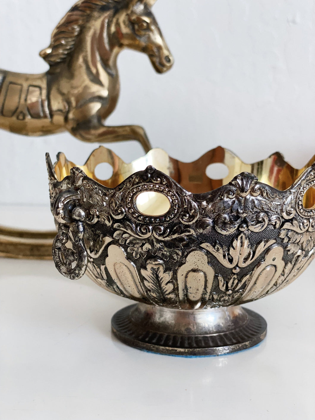 Art Nouveau Style Silver Plated Pedestal Bowl