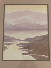 Load image into Gallery viewer, Framed Mountain River Landscape Scenery Portrait Lithograph Print
