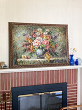 Load image into Gallery viewer, Large Framed Vintage Floral Still Life Painting by T. Denver - NOT FREE SHIPPING
