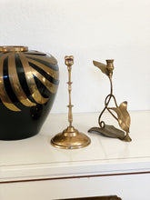 Load image into Gallery viewer, Vintage Solid Brass Long Stemmed Rose Candle Holder
