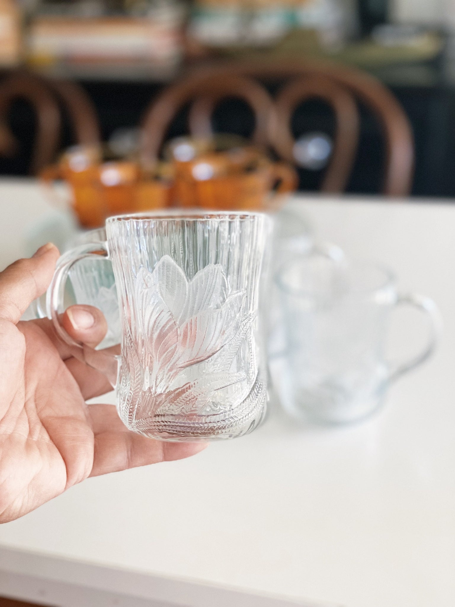 Arcoroc France Canterbury Crocus Glass Coffee Cups, Vintage Arcoroc Clear  Glass Floral Coffee Mug, Clear Glass Crocus Mugs, 6 Piece Mug Set 