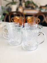 Load image into Gallery viewer, Arcoroc France Clear Glass Canterbury Crocus Flower Coffee Cup Mugs - Set of 4
