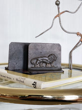 Load image into Gallery viewer, Vintage Bronze Metal Lion L Shaped Bookends
