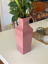 Load image into Gallery viewer, Tall Squared Mauve Purple Pink Ceramic Vase by Haeger Pottery
