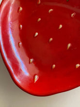 Load image into Gallery viewer, Vintage Japanese Red Strawberry Serv Well Ceramic Plate
