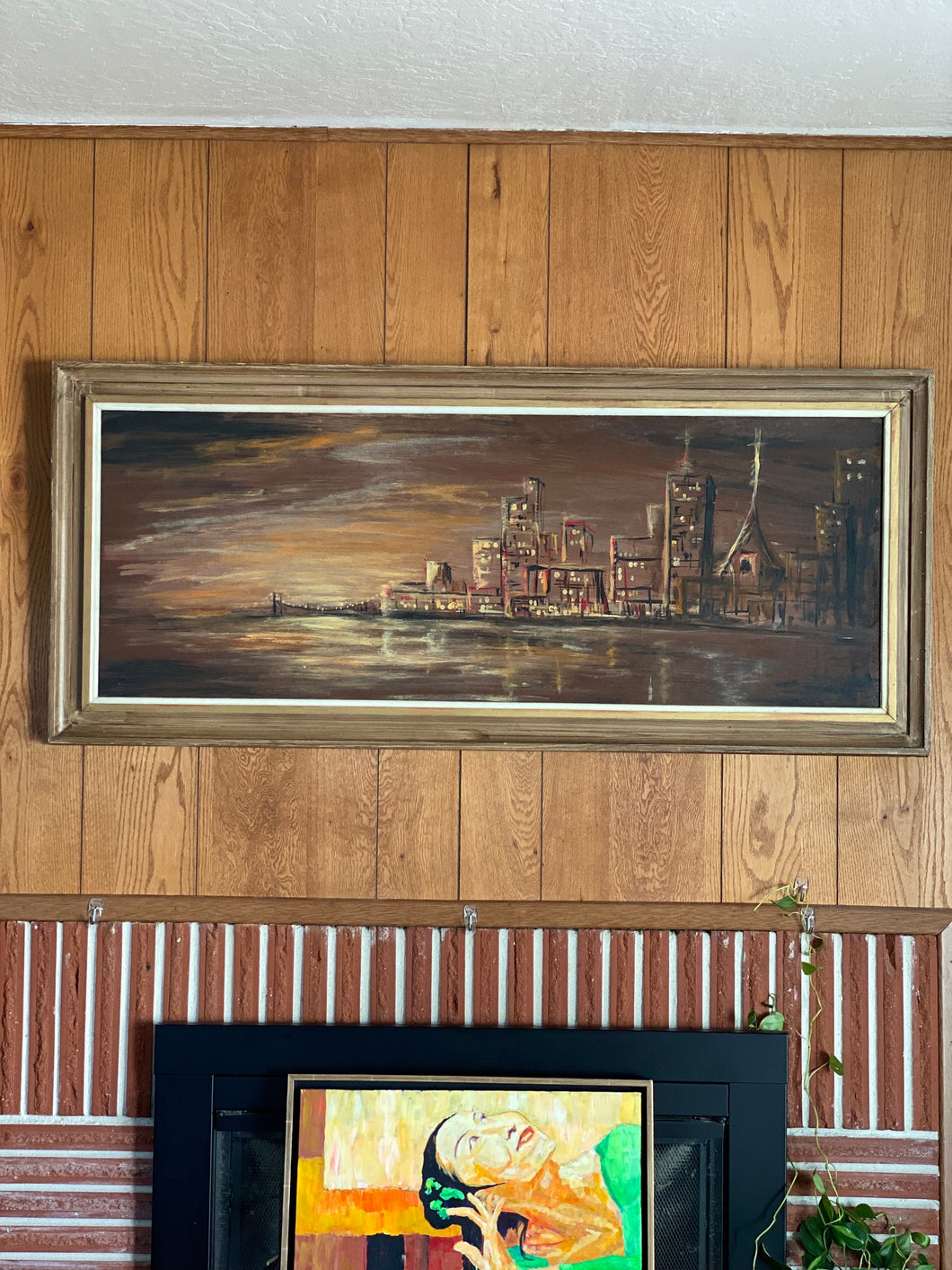 Framed WL Frazier Cityscape Painting, 1969, 53