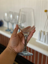 Load image into Gallery viewer, Clear Ice Blue Stemmed Wine Glass Goblets
