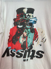 Load image into Gallery viewer, Vintage Stüssy White Red Blue Skull Graphic Design T-Shirt / 80s 90s 2000s Graphic Tee
