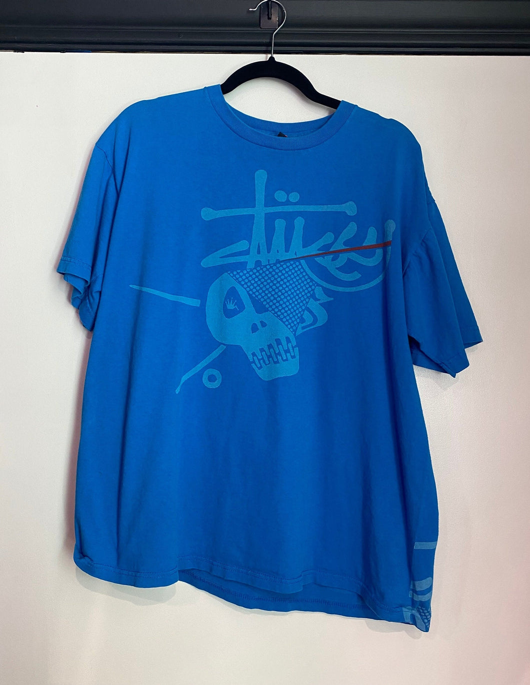 Vintage Stüssy Blue Skull T-Shirt / 80s 90s 2000s Graphic Tee