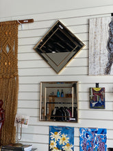 Load image into Gallery viewer, Vintage Gold Framed Mirror - Square or Diamond Shaped Wall Hanging
