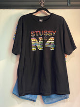 Load image into Gallery viewer, Vintage Stüssy N 4 Black XL T-Shirt / 80s 90s 2000s Graphic Tee
