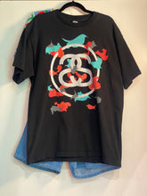 Load image into Gallery viewer, Vintage Stüssy Double S Birds Graphic Black T-Shirt / 80s 90s 2000s Graphic Tee
