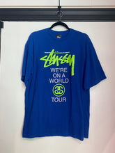 Load image into Gallery viewer, Vintage Stüssy Blue Neon T-Shirt / 80s 90s 2000s Graphic Tee XL
