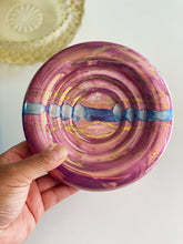 Load image into Gallery viewer, Vintage 1980s Mauve Purple Blue Metallic Glaze Candy Dish / Catch All Tray / Ashtray
