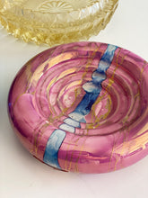 Load image into Gallery viewer, Vintage 1980s Mauve Purple Blue Metallic Glaze Candy Dish / Catch All Tray / Ashtray
