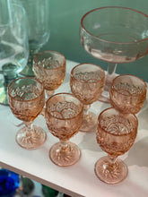 Load image into Gallery viewer, Vintage Pink Glass Miniature Wine Goblets - Set of 6
