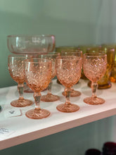 Load image into Gallery viewer, Vintage Pink Glass Miniature Wine Goblets - Set of 6
